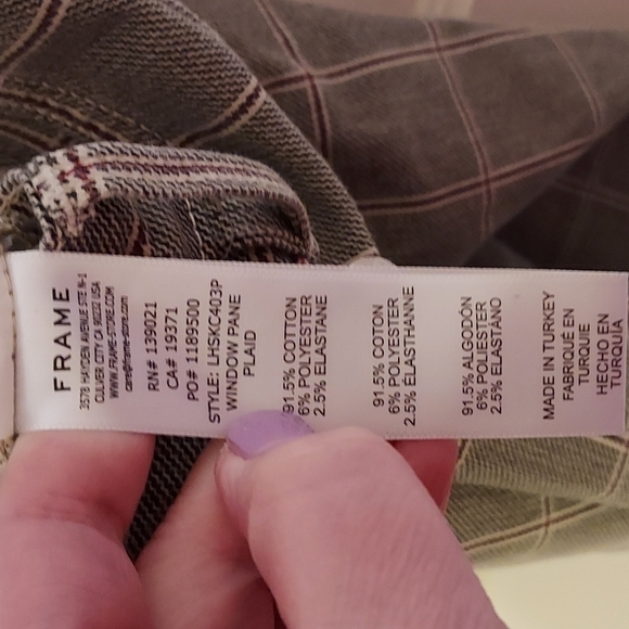 Frame Le High Skinny Crop Plaid Jeans Size 32 - Picture 10 of 13